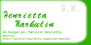 henrietta markulin business card